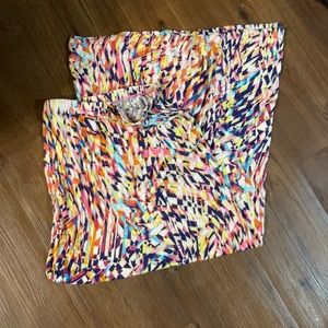 Colorful watercolor stretchy skirt with slit